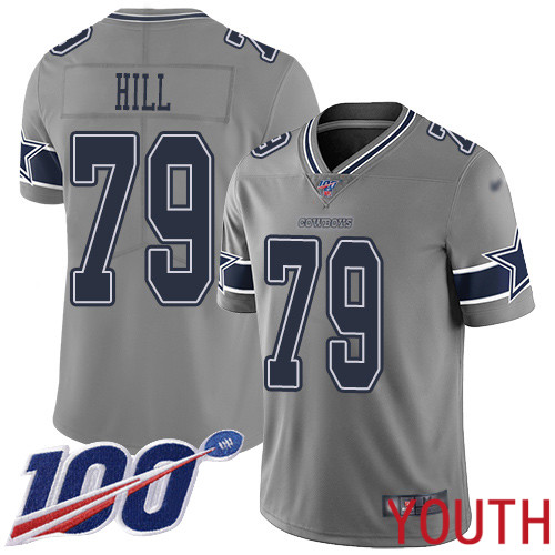 Youth Dallas Cowboys Limited Gray Trysten Hill #79 100th Season Inverted Legend NFL Jersey->women nfl jersey->Women Jersey